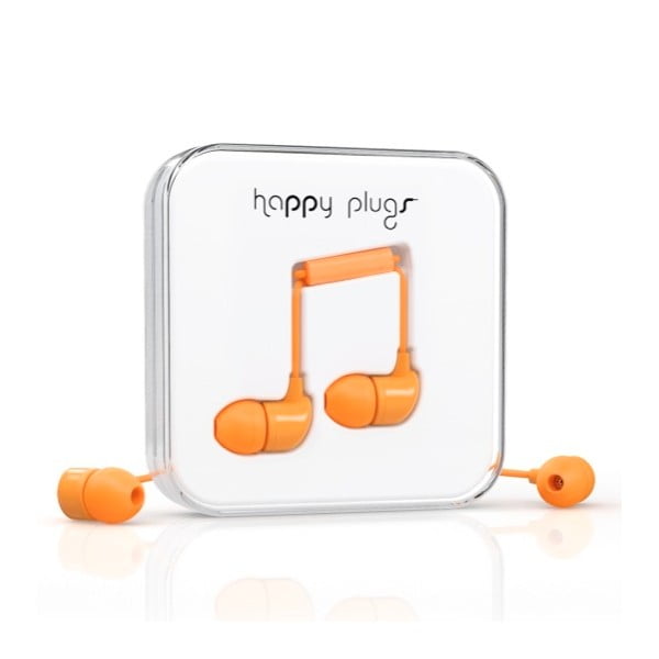 Slúchadlá s nadstavcami Happy Plugs, oranžové
