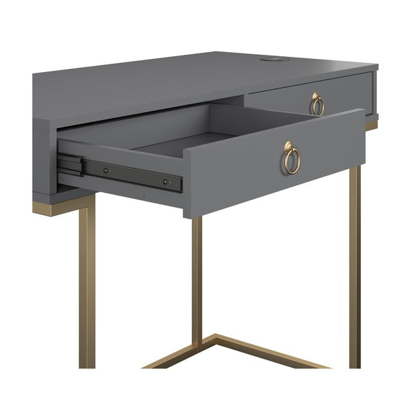 Sivý pracovný stôl CosmoLiving by Cosmopolitan Camila-image-2