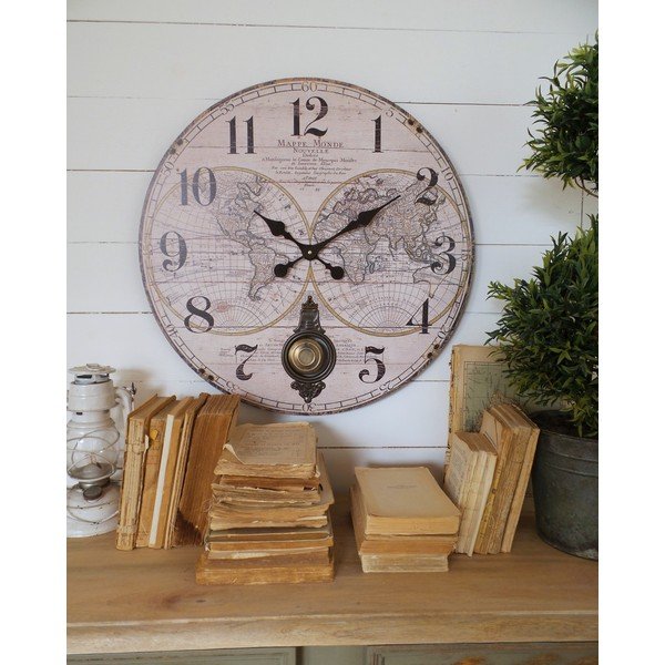 Hodiny Mappe Monde, 58 cm