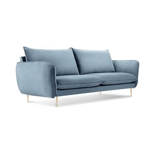 Bledomodrá zamatová pohovka Cosmopolitan Design Florence,160 cm