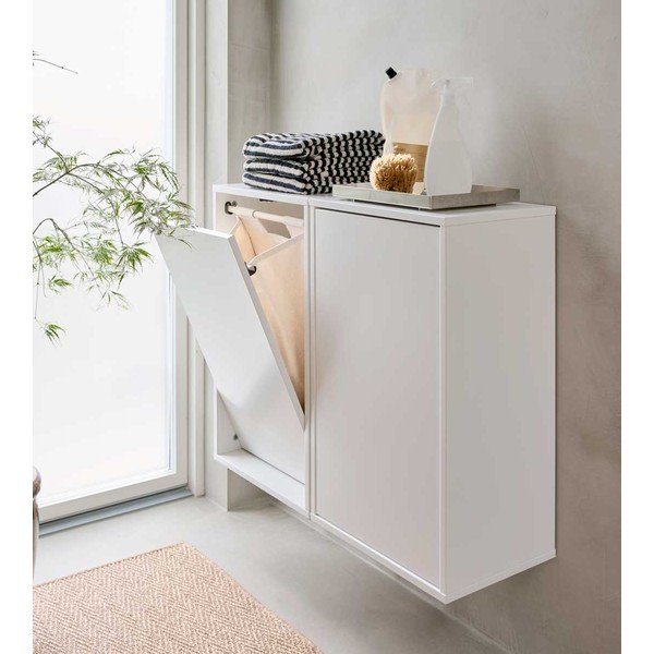 Biely nástenný kôš na bielizeň Laundry Box – ReCollector-image-1