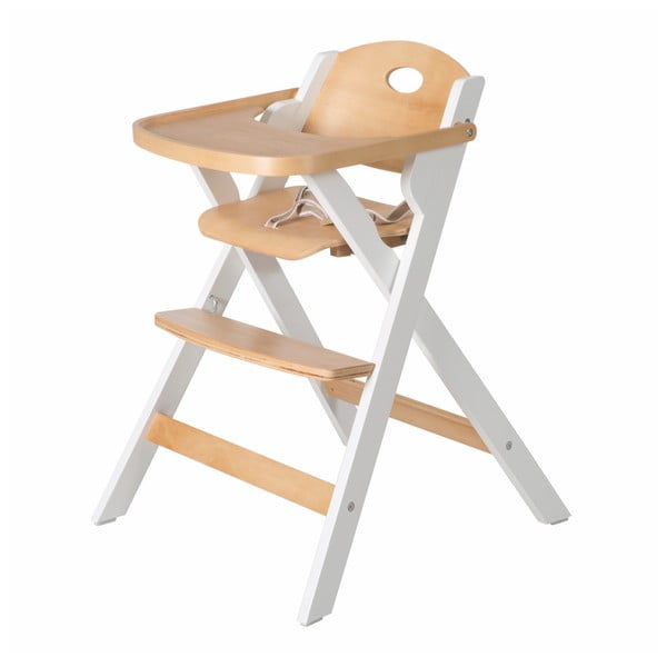 Bielo-hnedá nastaviteľná detská stolička Roba Folding