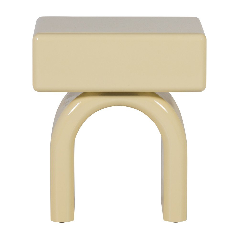 Svetložltý lesklý nočný stolík Zorel – WOOOD