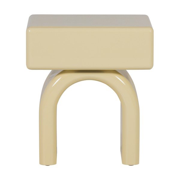 Svetložltý lesklý nočný stolík Zorel – WOOOD