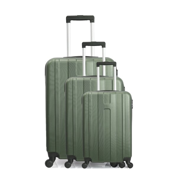 Sada 3 zelených cestovných kufrov na kolieskach Hero Atlanta