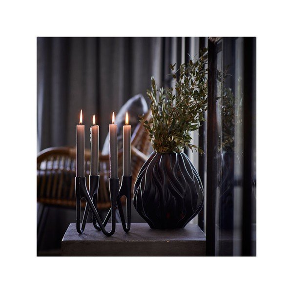 Čierna porcelánová váza Morsø Flame, výška 23 cm-image-1