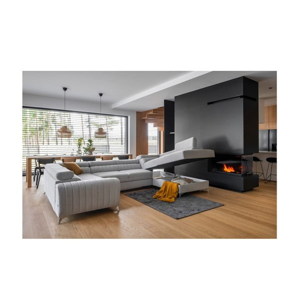 Tmavosivá rozkladacia/s úložným priestorom rohová pohovka (pravý roh/do tvaru "U") Louis – ELTAP-image-2