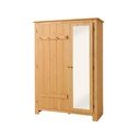 Šatníková skriňa z borovicového dreva so zrkadlom v prírodnej farbe 120x170 cm Bertram – Støraa