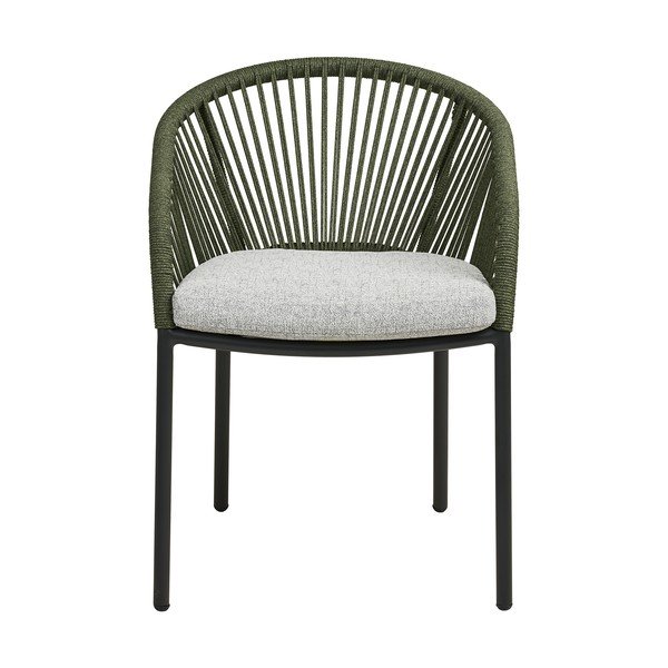 Zelená kovová/polstrovaná záhradná stolička Novella – House Nordic-image-2