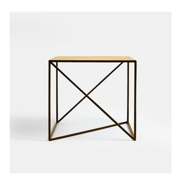 Odkladací stolík v zlatej farbe Custom Form Memo, 50 × 50 cm