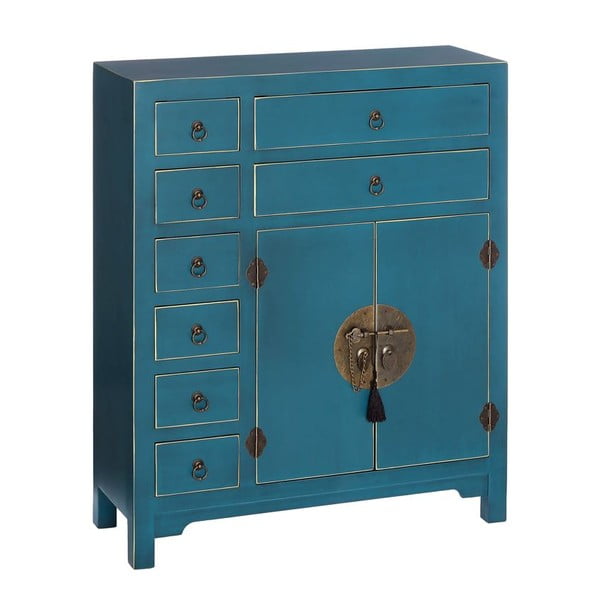 Modrá vysoká komoda 73x90 cm Oriente – Ixia