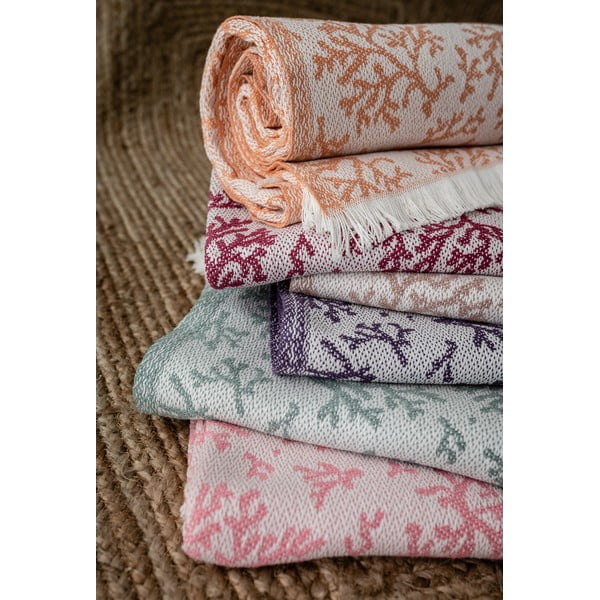 Ružový pléd s podielom bavlny Euromant Summer Coral, 140 x 180 cm-image-2