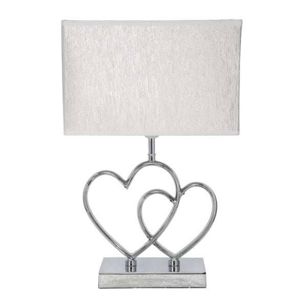 Bielo-strieborná stolová lampa Mauro Ferretti Lampada Da Tavolo, 28 × 43 cm