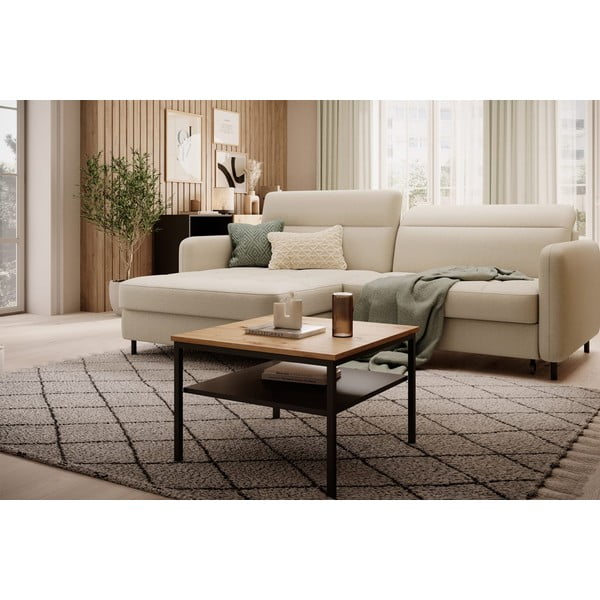 Béžová zamatová rozkladacia/s úložným priestorom rohová pohovka (ľavý roh/s leňoškou) Gomsi – ELTAP-image-3