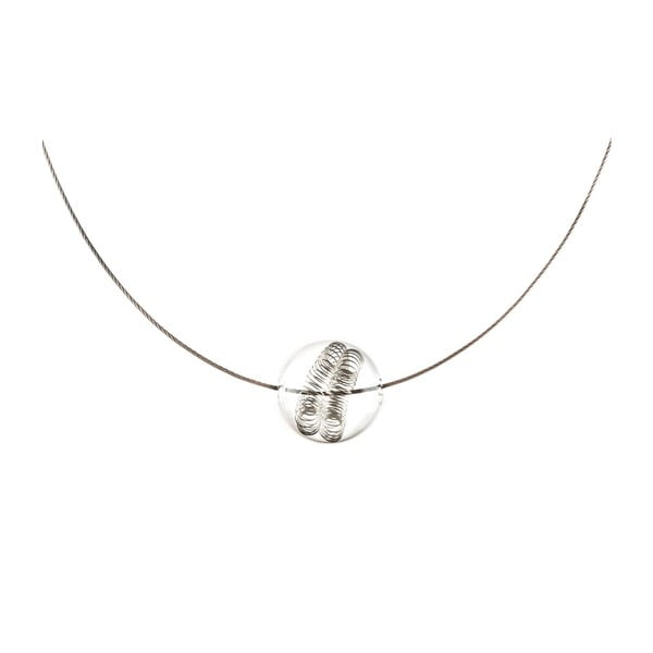 Strieborný sklenený náhrdelník ko–ra–le Curly