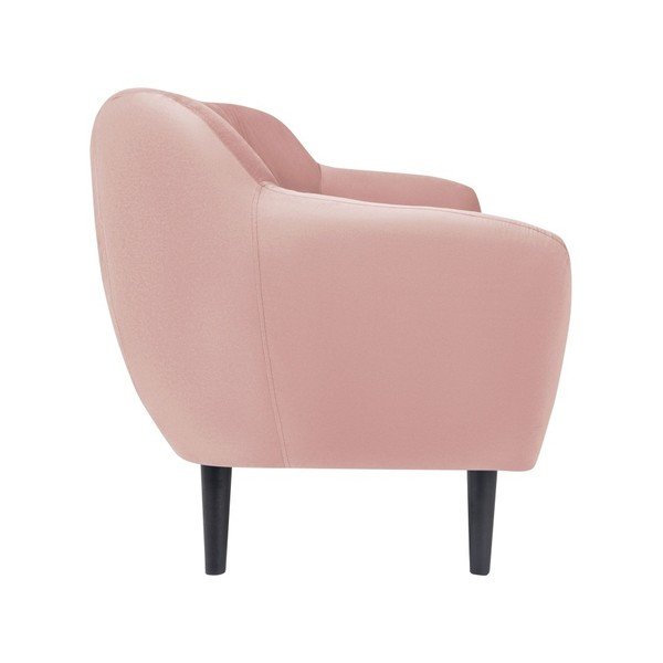 Svtloružová pohovka pre dvoch Mazzini Sofas Toscane, čierne nohy-image-2