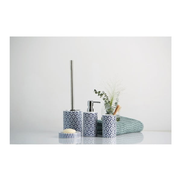 Modrý keramický dávkovač na mydlo Wenko Lorca-image-2