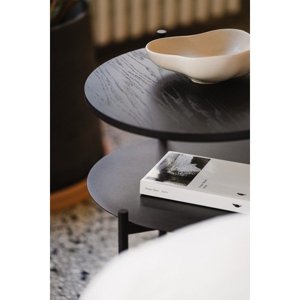 Čierny nočný stolík s doskou v dubovom dekore Tu – noo.ma-image-3