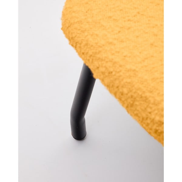 Taburet z textílie buklé v horčicovej farbe Belina – Kave Home-image-3