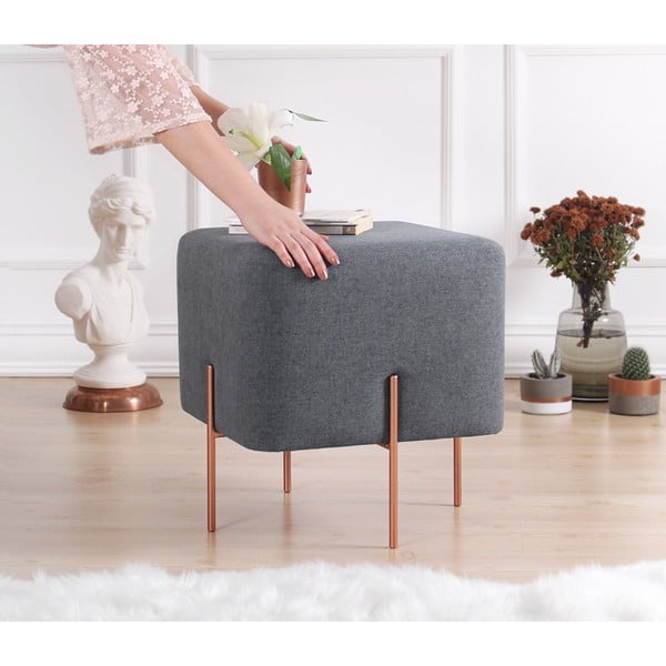 Tmavosivý taburet Copper – Artie-image-2