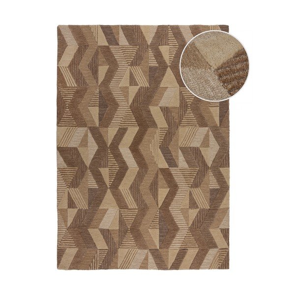 Hnedý ručne tkaný vlnený koberec 200x290 cm Moda Asher – Flair Rugs