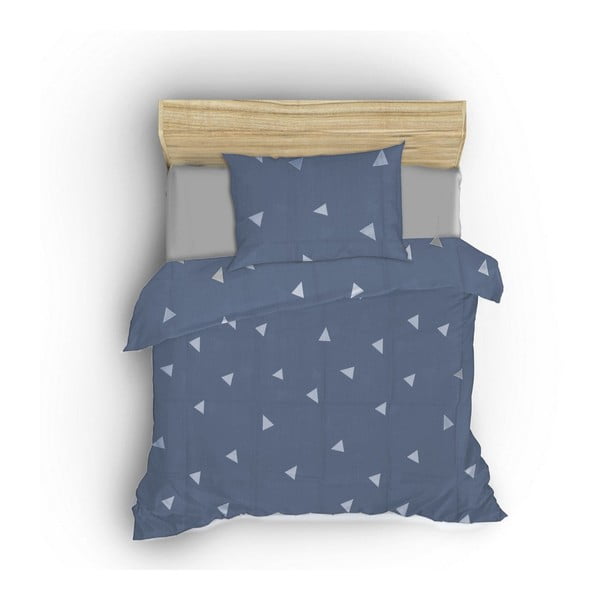 Modré obliečky na dvojlôžko 200x200 cm Üçgen – Mijolnir