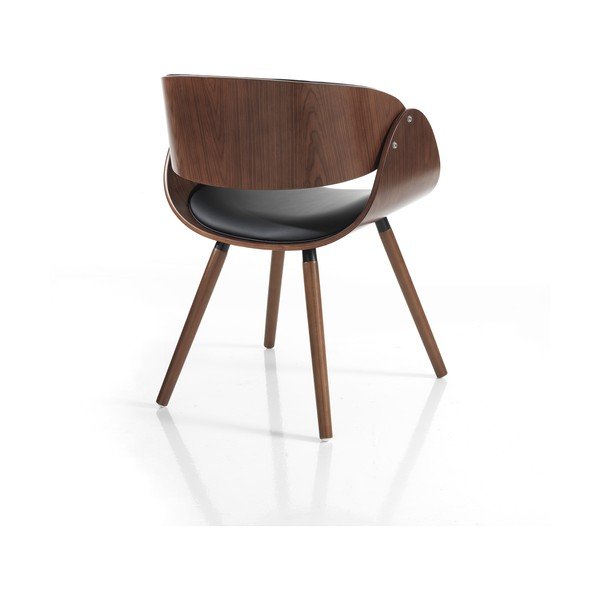 Čierne/tmavohnedé čalúnené jedálenské kreslo s podrúčkami Visby Evo – Tomasucci-image-3