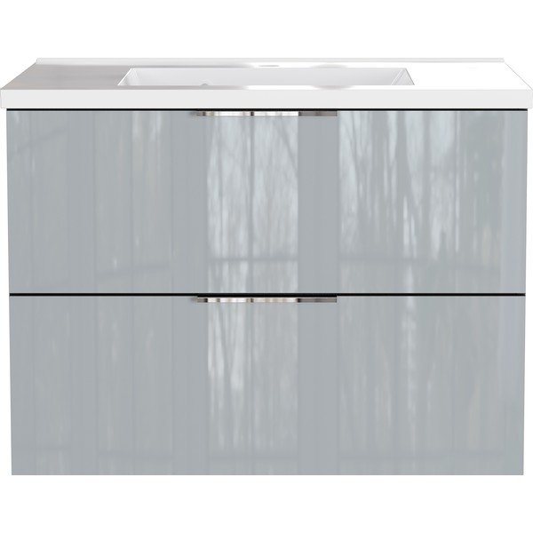 Sivá lesklá závesná skrinka pod umývadlo 81x61 cm Celano – Germania-image-2
