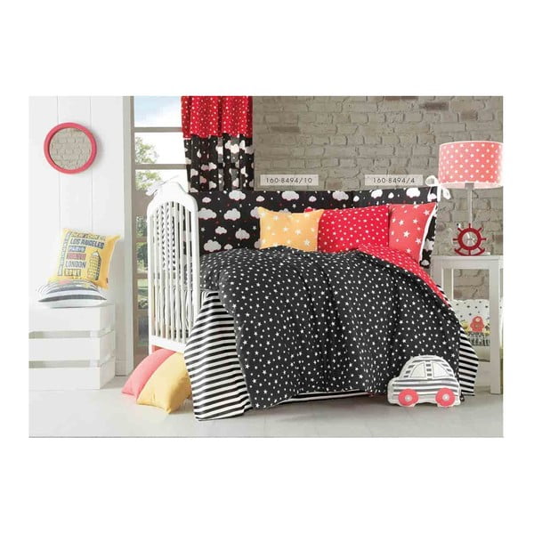 Červený detský vankúšik s prímesou bavlny Mike & Co. NEW YORK Pillow Toy Panda, 25 x 36 cm-image-2