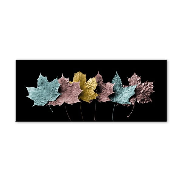 Obraz Styler Glas Pastell Leafes, 50 × 125 cm