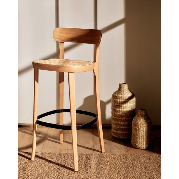 Barová stolička v dekore jaseňa v prírodnej farbe 99 cm Romane – Kave Home-image-1