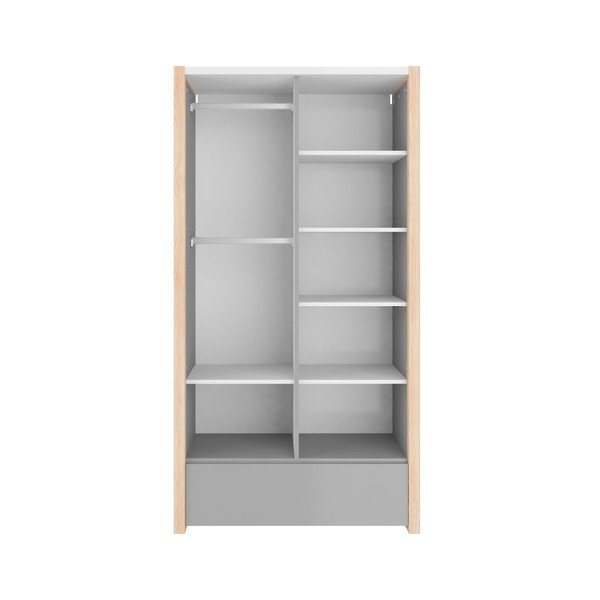 Sivá dvojdverová šatníková skriňa BELLAMY Pinette-image-3