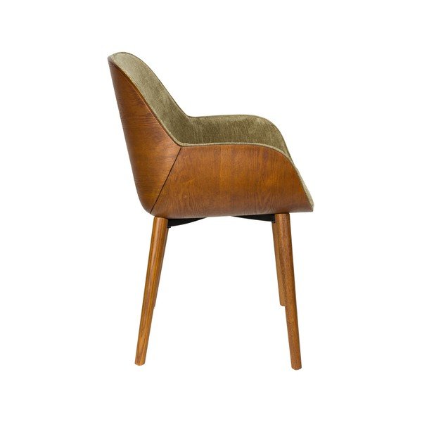 Zelené čalúnené jedálenské kreslo s podrúčkami Taylor – Dutchbone-image-3