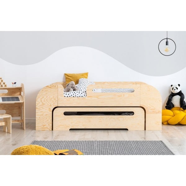 Detská posteľ s výsuvným lôžkom v prírodnej farbe 90x200 cm AIKO – Adeko