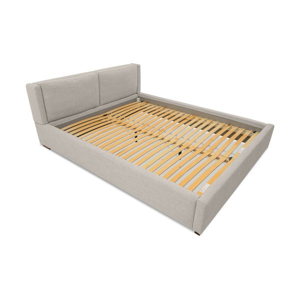 Svetlosivá čalúnená dvojlôžková posteľ s roštom 180x200 cm Dreamer – Scandic-image-4