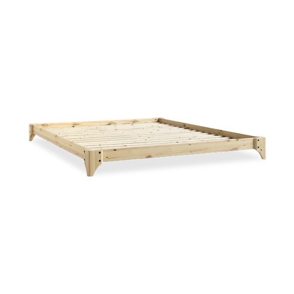Dvojlôžková posteľ z borovicového dreva s matracom Karup Design Elan Comfort Mat Natural/Black, 140 × 200 cm-image-4