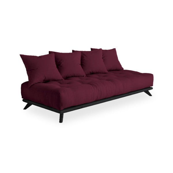 Pohovka s tmavočerveným poťahom Karup Design Senza Black/Bordeaux-image-1
