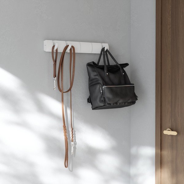 Matne biely nástenný vešiak z borovicového dreva 51 cm Flip – Umbra-image-1