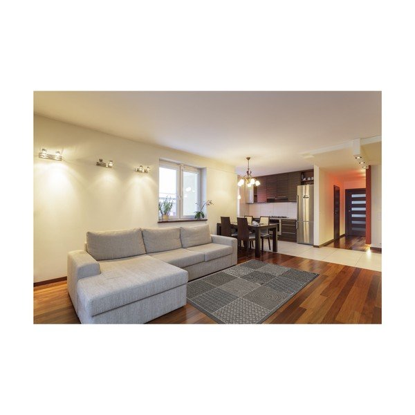 Vysokoodolný koberec vhodný do exteriéru Floorita Quadrotta Grey, 160 x 230 cm