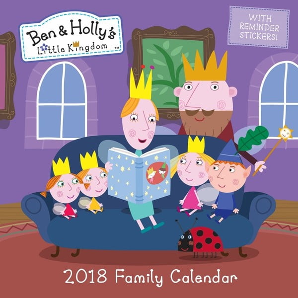 Nástenný rodinný kalendár na rok 2018 s lepiacimi papierikmi Portico Designs Ben & Holly
