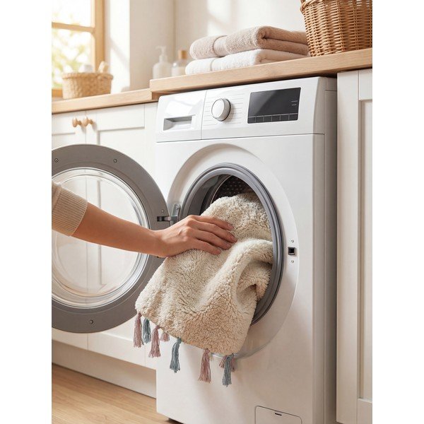 Krémovobiely prateľný/ručne tkaný bavlnený detský koberec ø160 cm Snuggle Sunna – Hanse Home-image-3