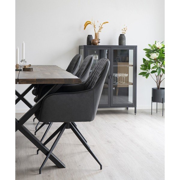 Tmavosivé čalúnené jedálenské kreslo Harbo – House Nordic-image-1