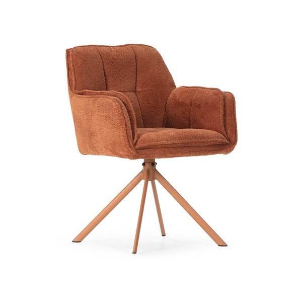 Terakotové čalúnené jedálenské kreslá v súprave 2 ks Keiko – Marckeric