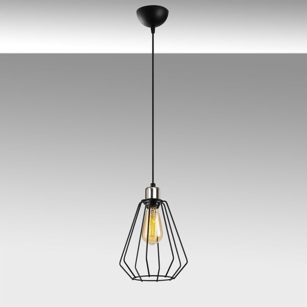 Čierne kovové závesné svietidlo Opviq lights Mando-image-1
