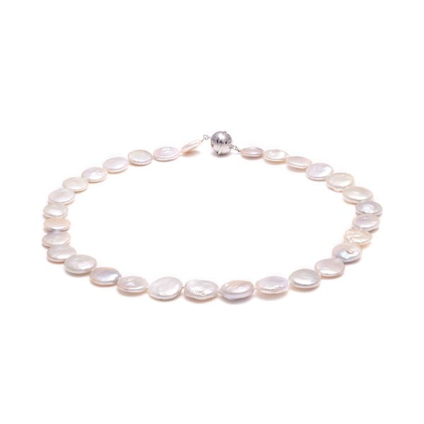 Biely perlový náhrdelník GemSeller Buglo