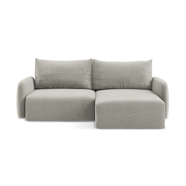 Svetlosivá rozkladacia/s úložným priestorom rohová pohovka (pravý roh) Kalena – Makamii