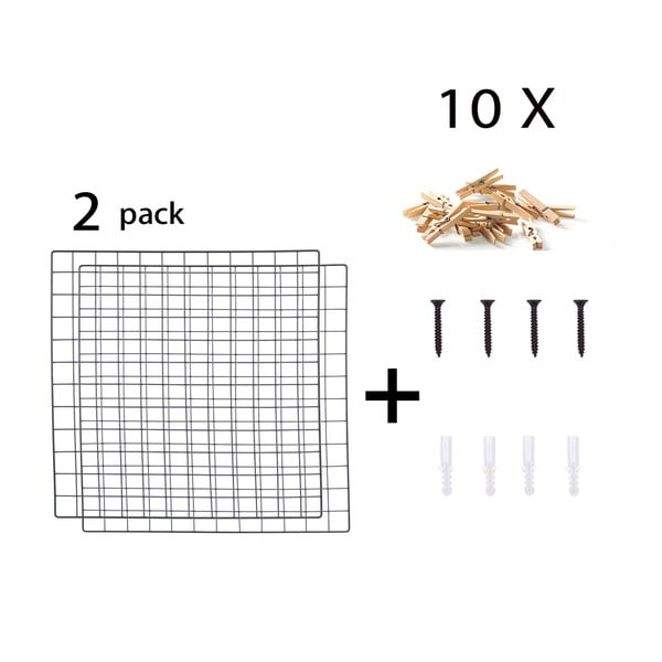 Súprava 2 čiernych násteniek Reminder, 60 × 60 cm-image-2