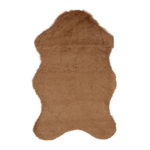 Hnedý koberec z umelej kožušiny Pelus Brown, 60 × 90 cm