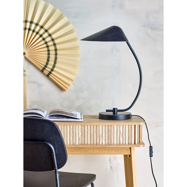 Čierna stolová lampa s kovovým tienidlom (výška 50 cm) Nisella – Bloomingville-image-1