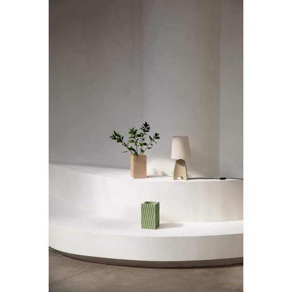 Béžová betónová stolová lampa s textilným tienidlom (výška  45 cm) Saba – Zuiver-image-3